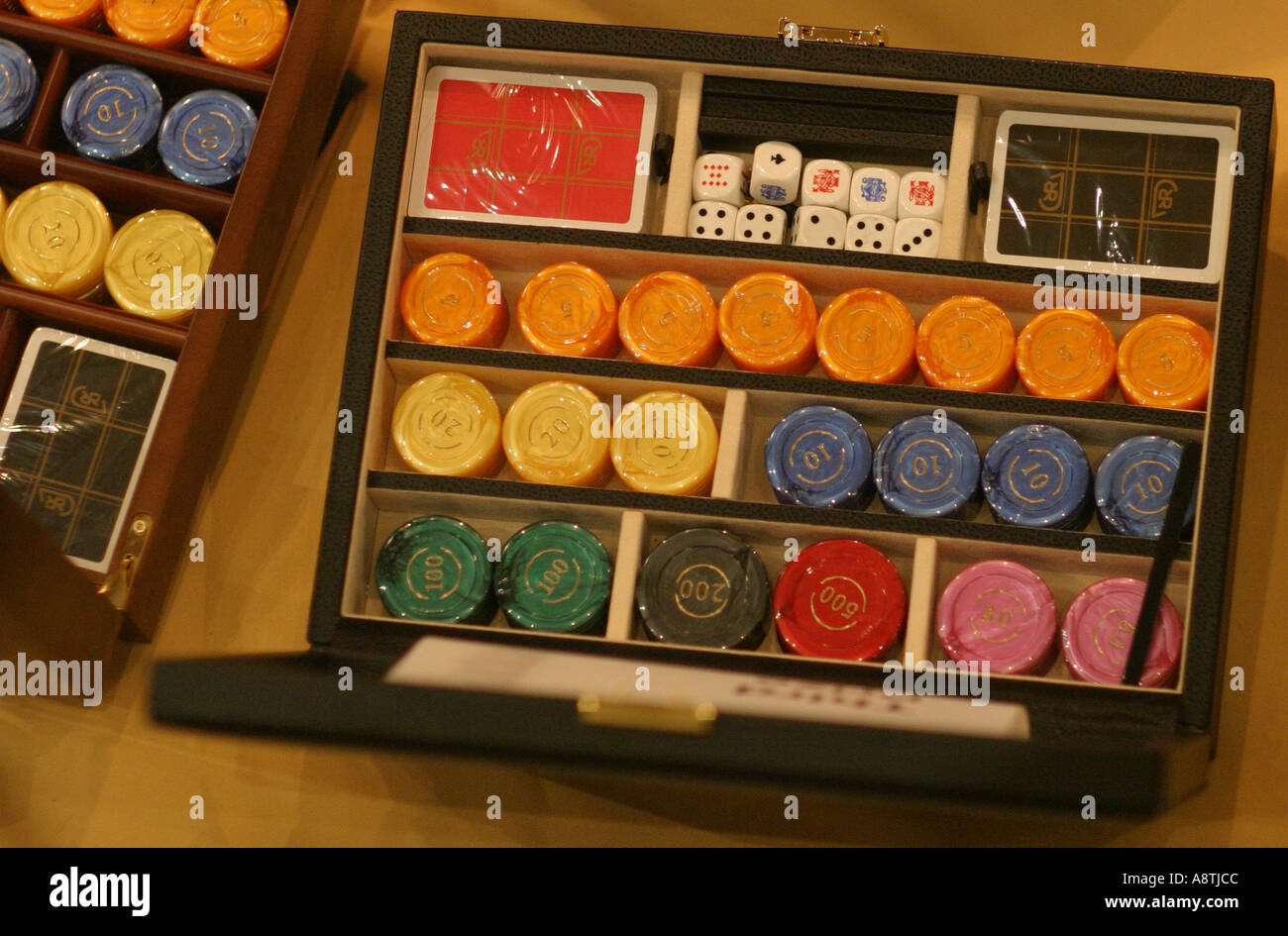 A box of Poker Chips Stock Photo Alamy