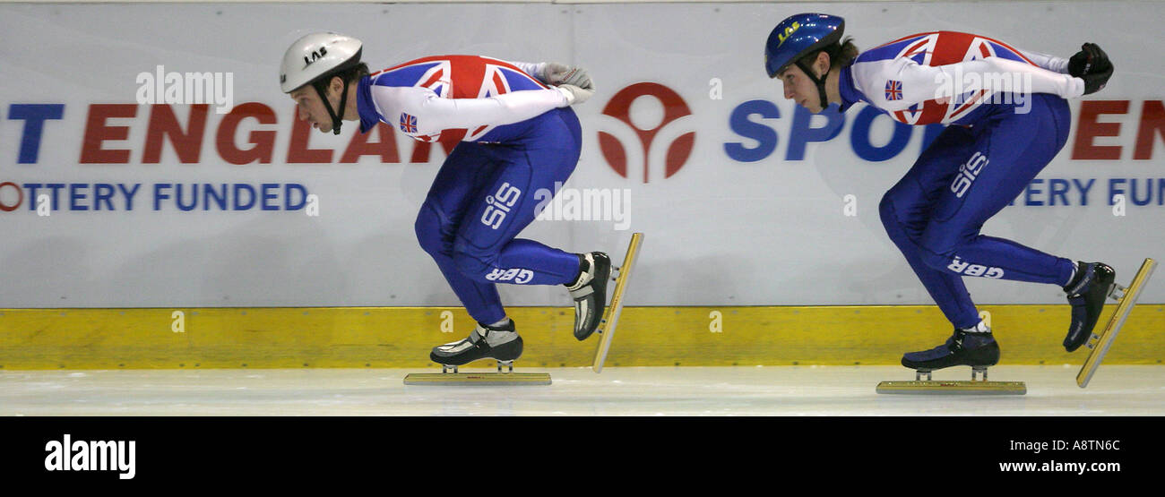 Speed skating at the National Ice Centre Nottingham Indoor Arena Stock