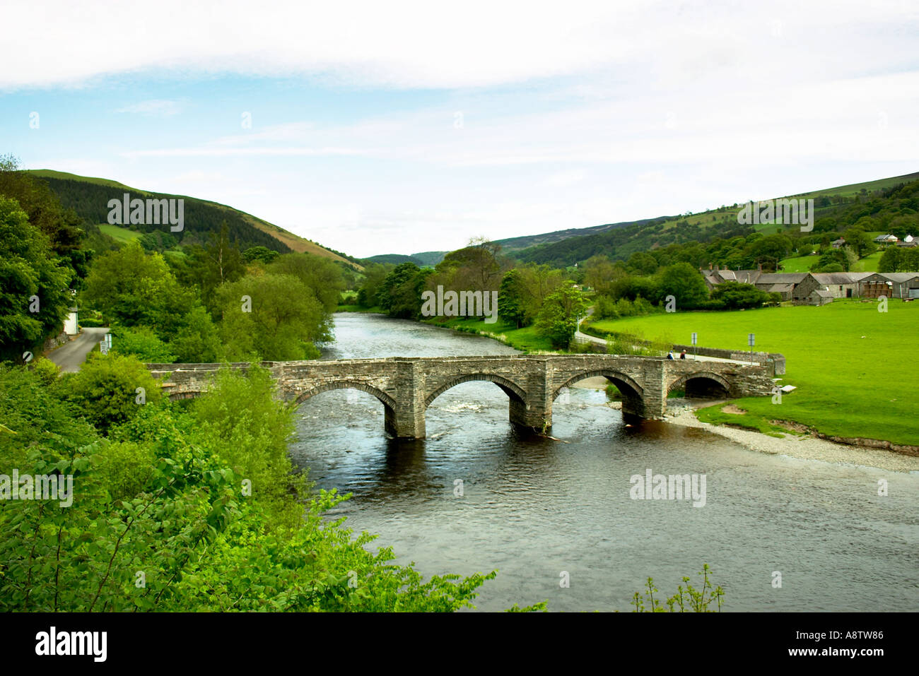 River Dee Berwyn Mountains Wales United Kingdom Stock Photo