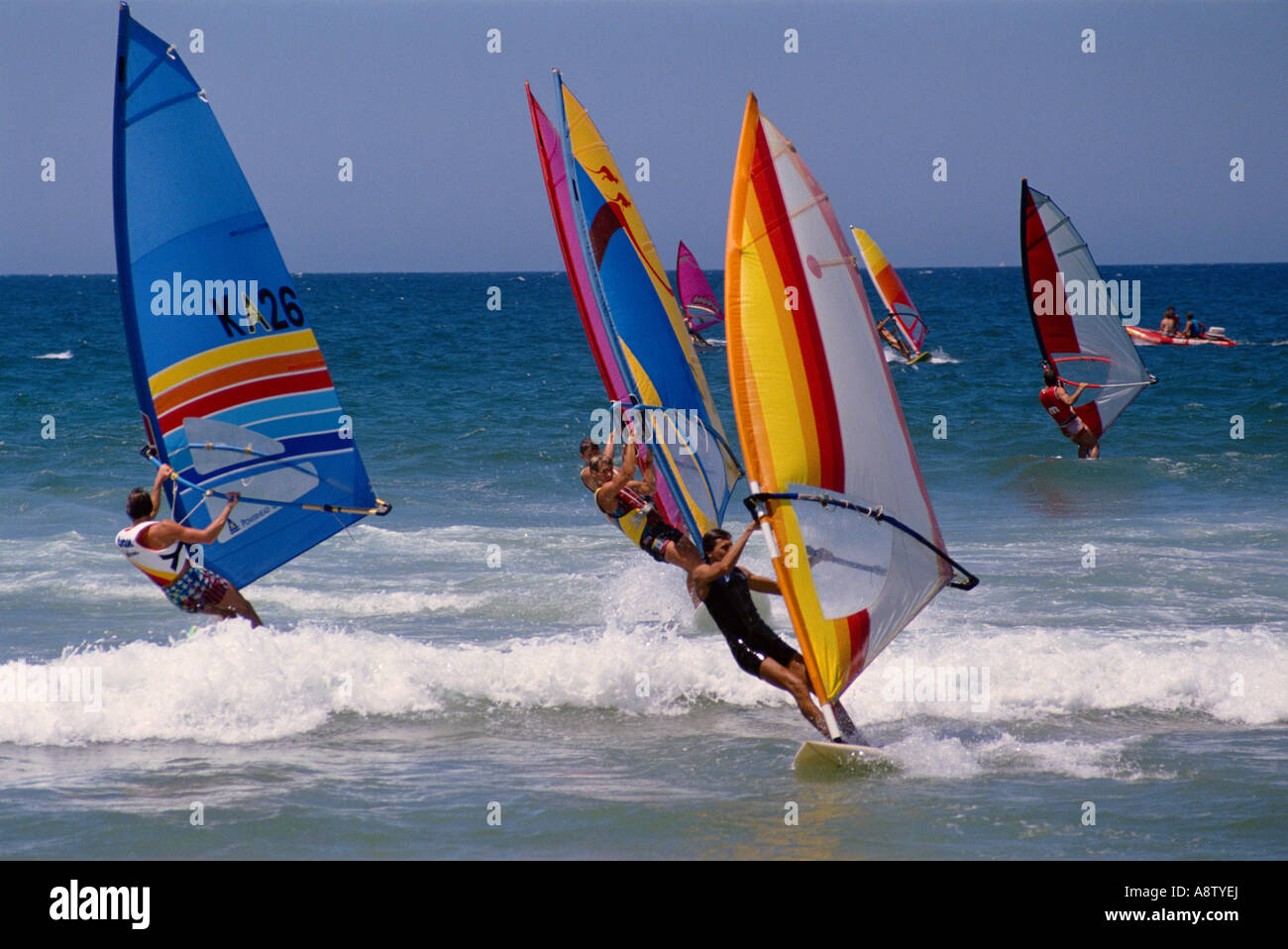 Australia. Windsurfing group. Stock Photo