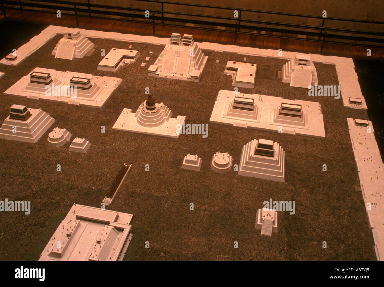 depiction of Tenochtitlan, Museo del Templo Mayor, Mexico City, Federal District, Mexico Stock Photo
