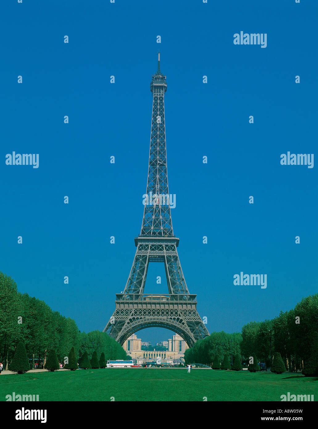 France. Paris. Eiffel Tower.symmetrical Stock Photo