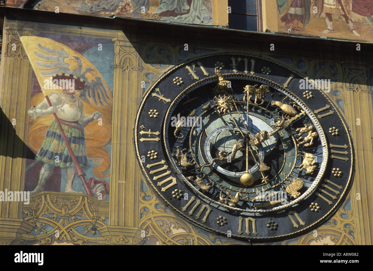 Astronomical clock at the city hall Ulm Germany Stock Photo