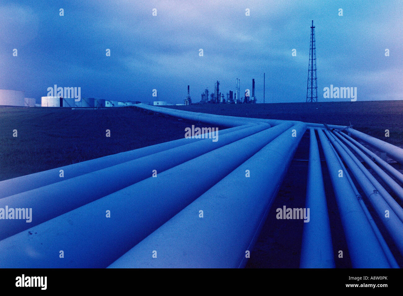 Industrial refinery. Oil pipelines. Australia. Stock Photo
