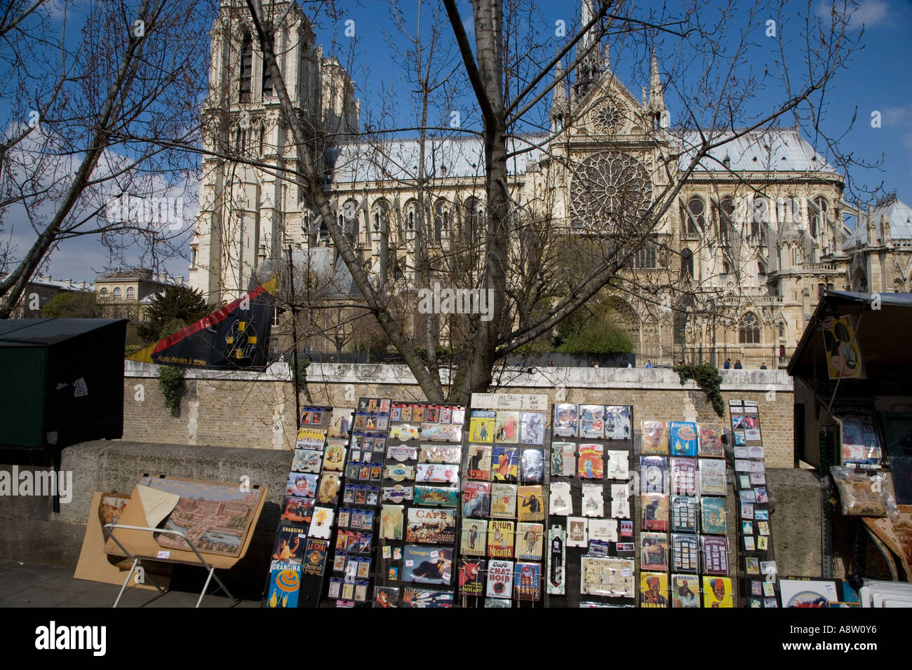 Notre Dame Paris France & Street Market Stock Photo Alamy