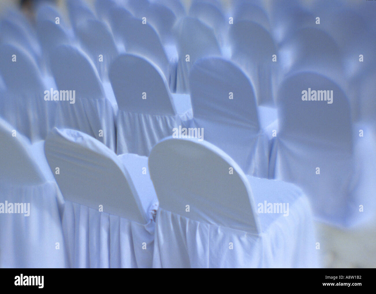 Chairs on beach for wedding ceremony Stock Photo