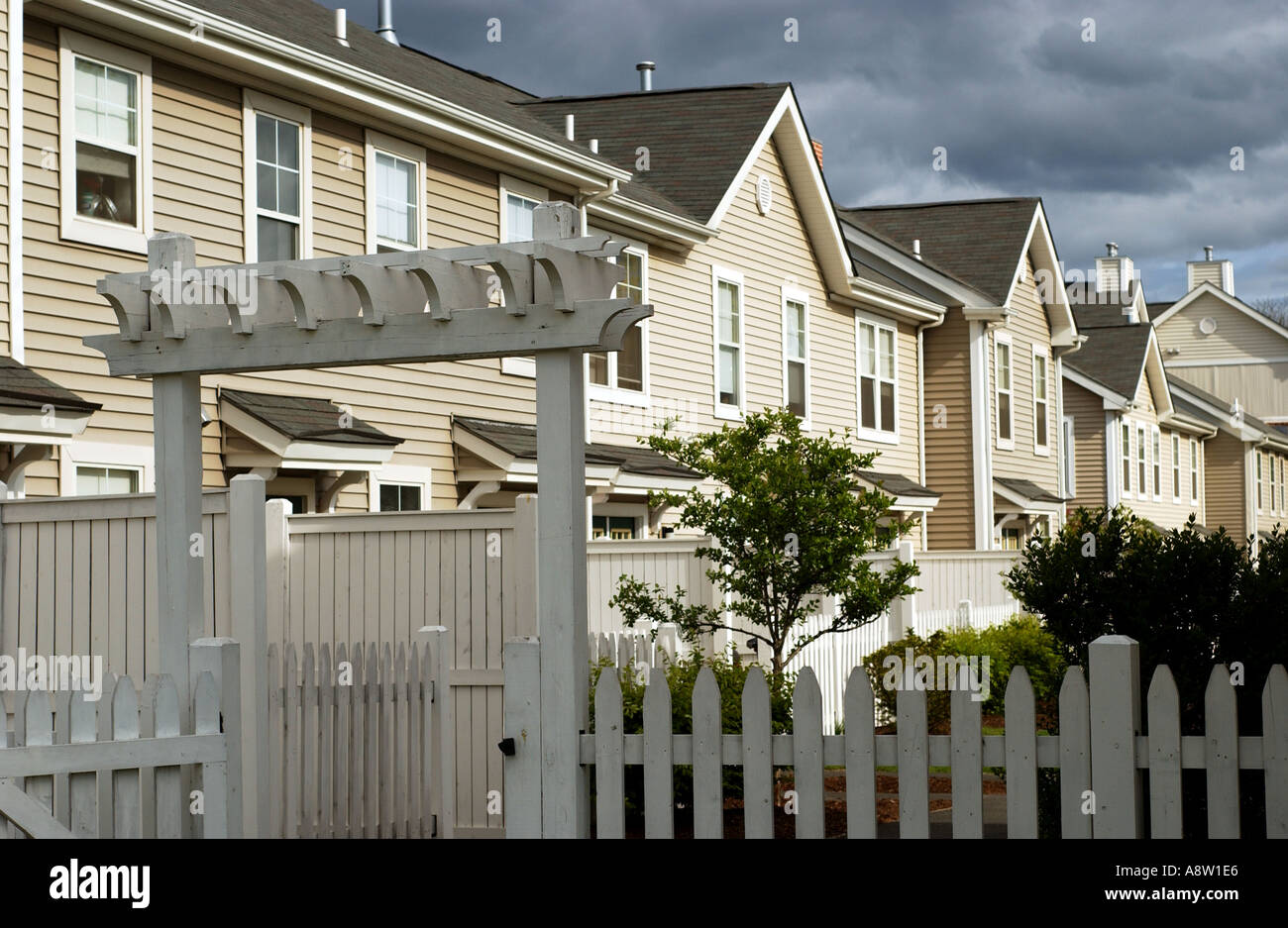 modern Low housing development in New Haven Connecticut Stock