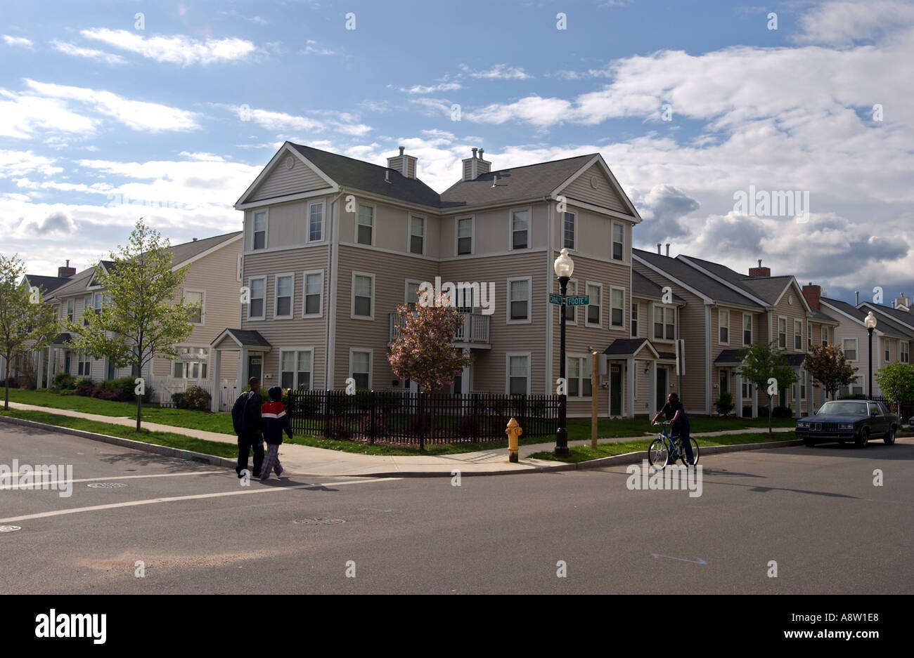 modern Low housing development in New Haven Connecticut Stock