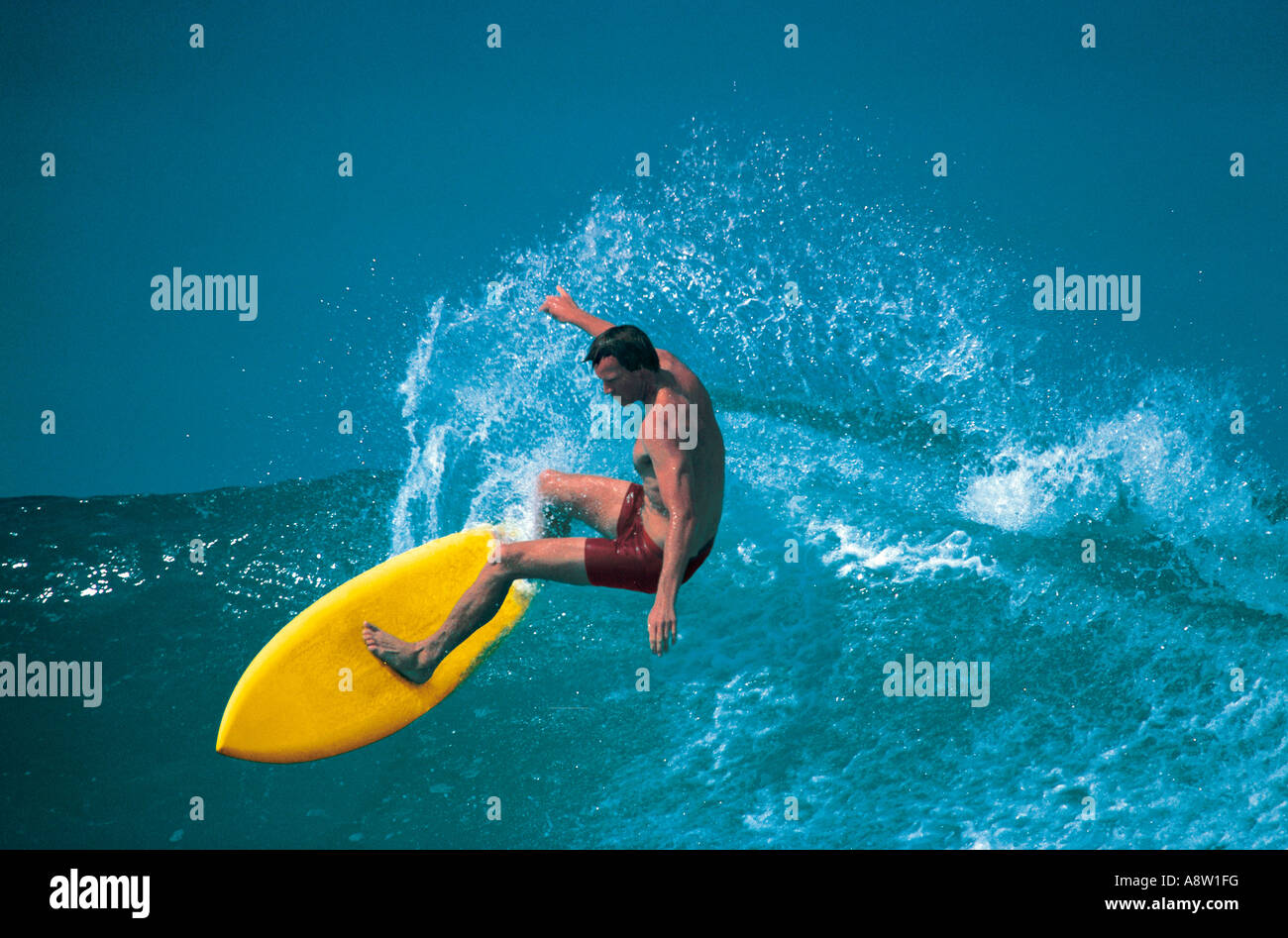 Lifestyle. Sport. Man surfing. Stock Photo