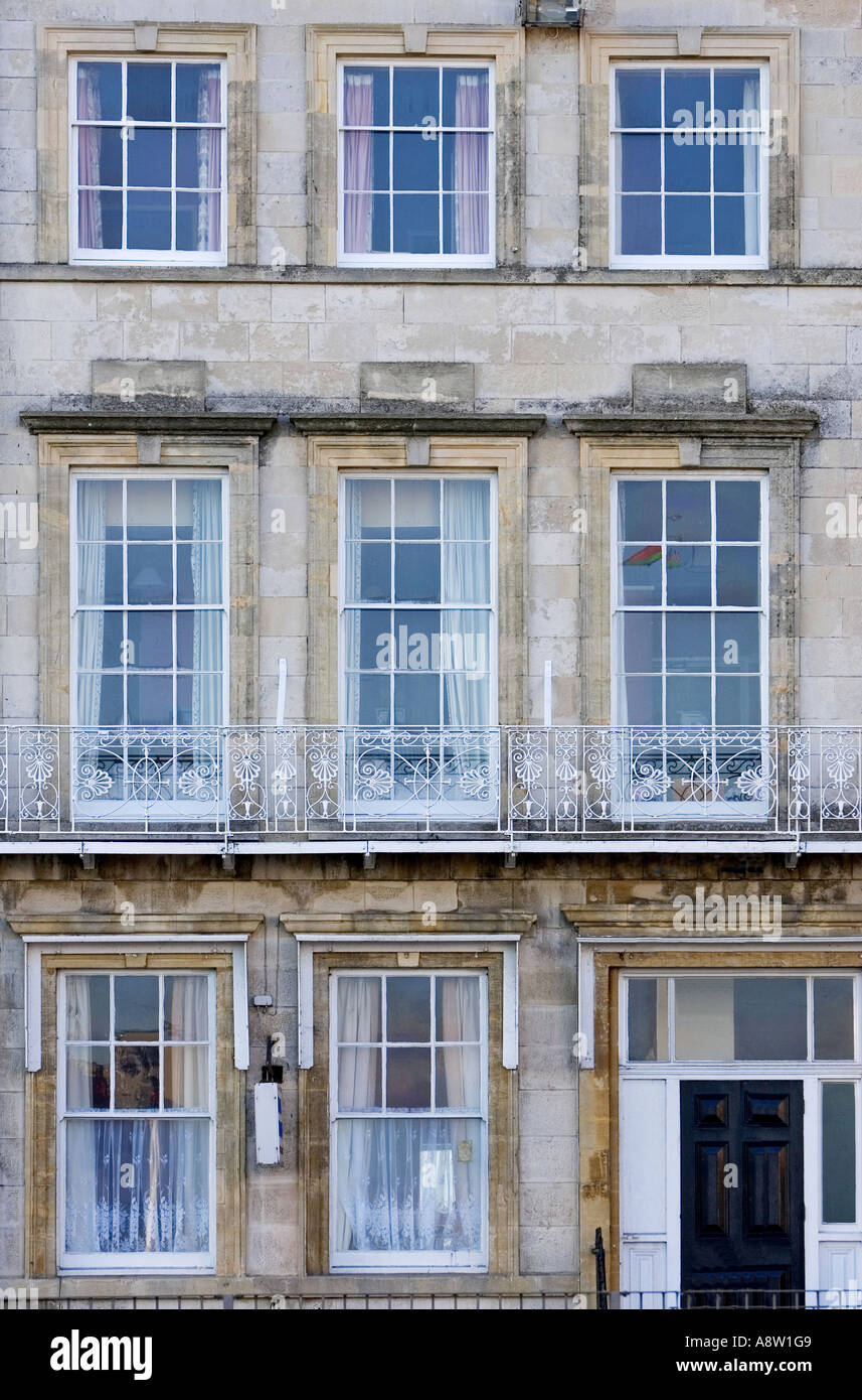 Row of Victorian Guest Houses in Weymouth southern England Stock Photo