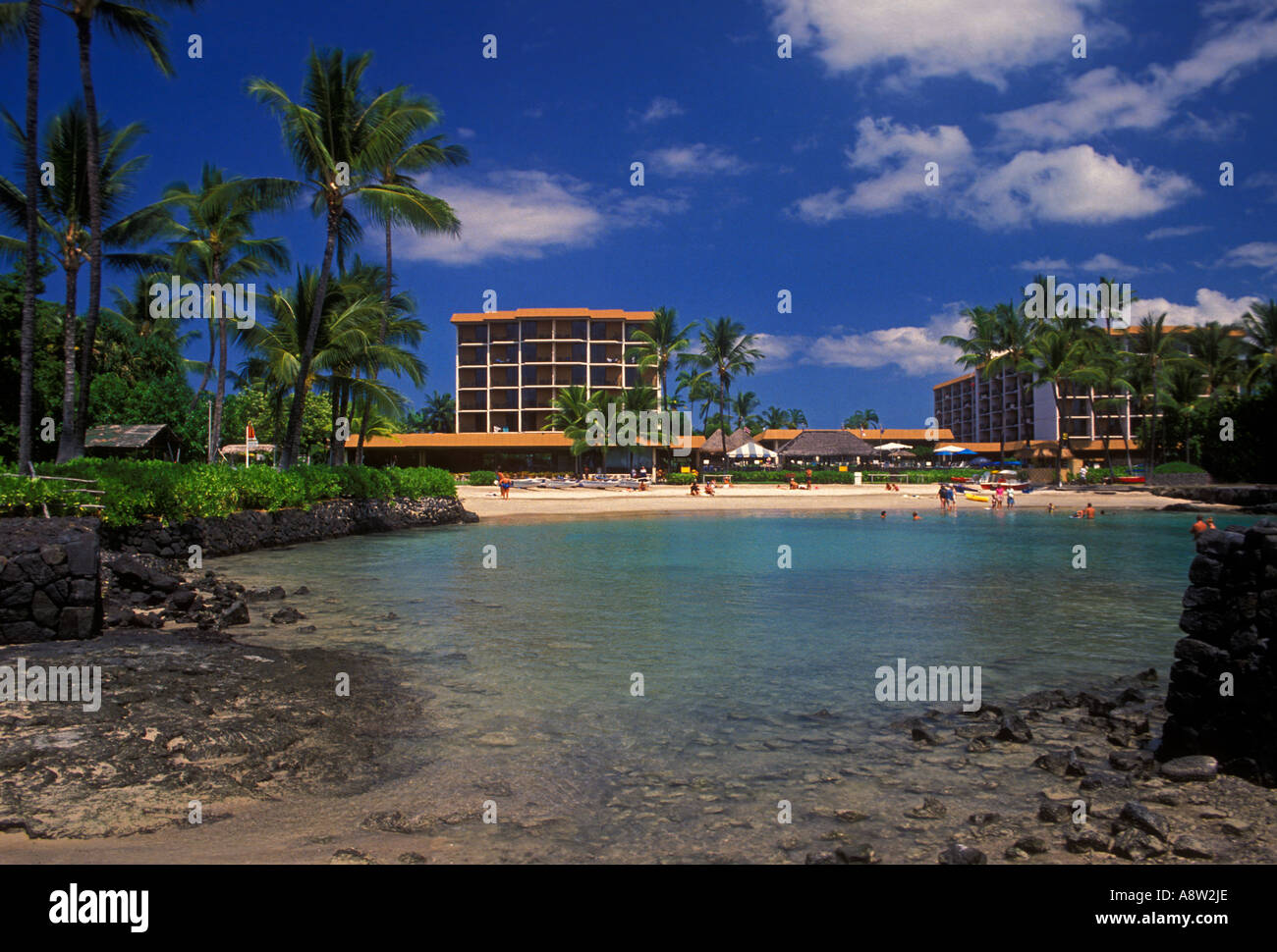 Kamakahonu Beach near King Kamehameha's Kona Beach Hotel Kailua Kona Hawaii Island Hawaii United States Stock Photo