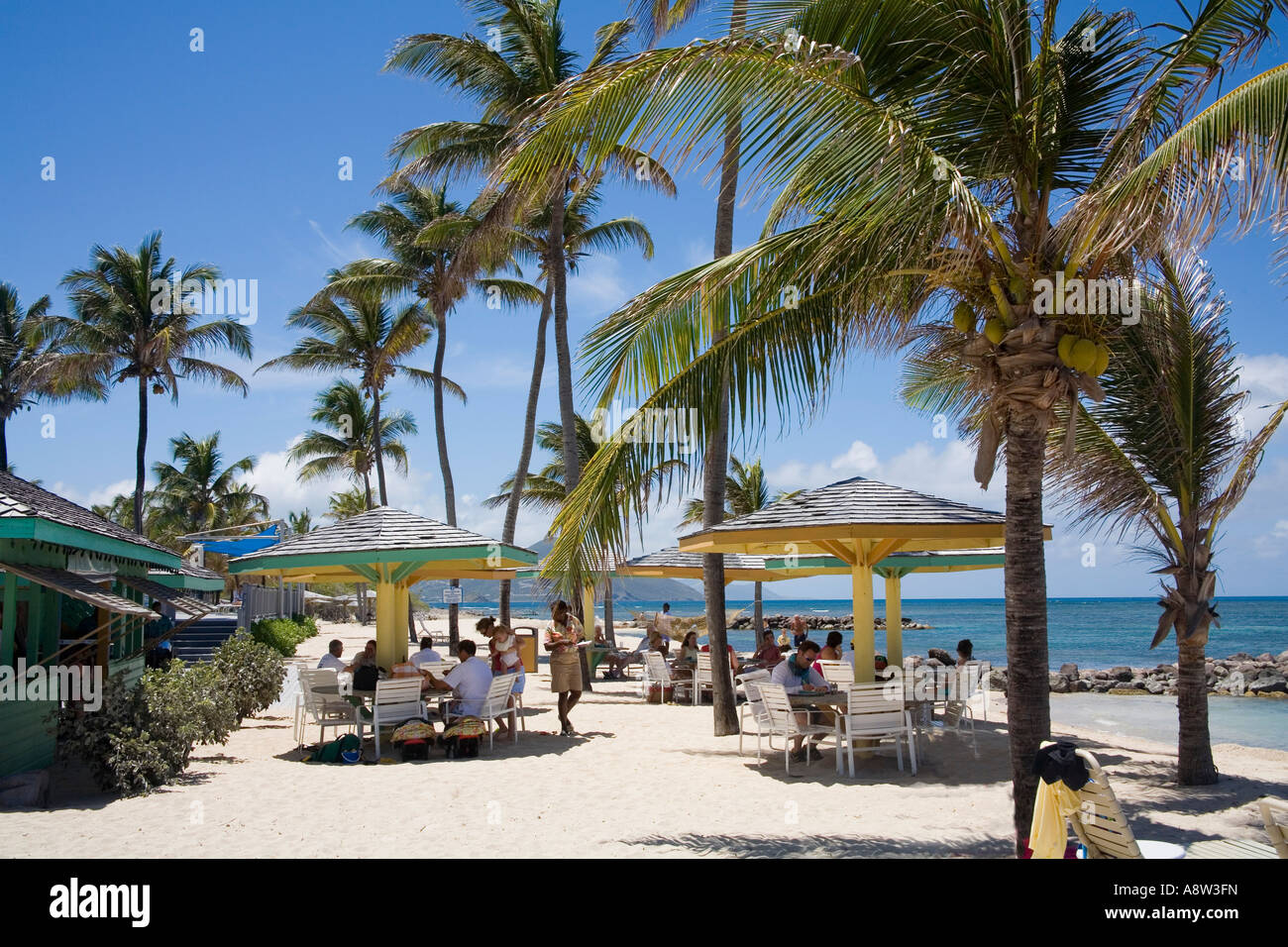 The Nisbet Plantation Beach and Restaurant Bar at Nevis in the