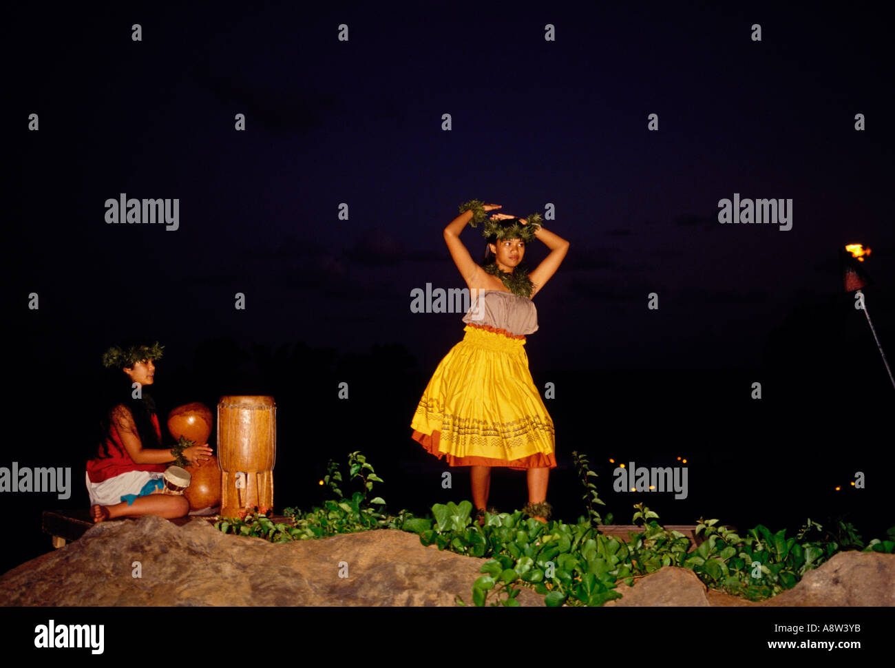 Hawaiian torch lighting ceremony hires stock photography and images