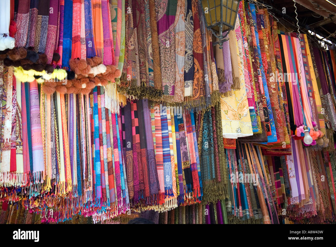 Morocco, Marrakesh - football scarves in the souk Stock Photo - Alamy