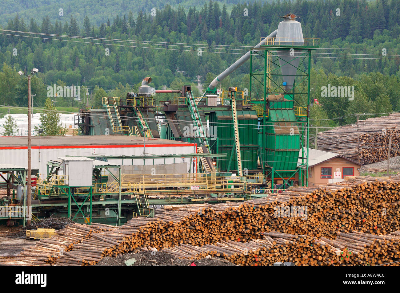 Lumber industry in Quesnel British Columbia Canada Stock Photo