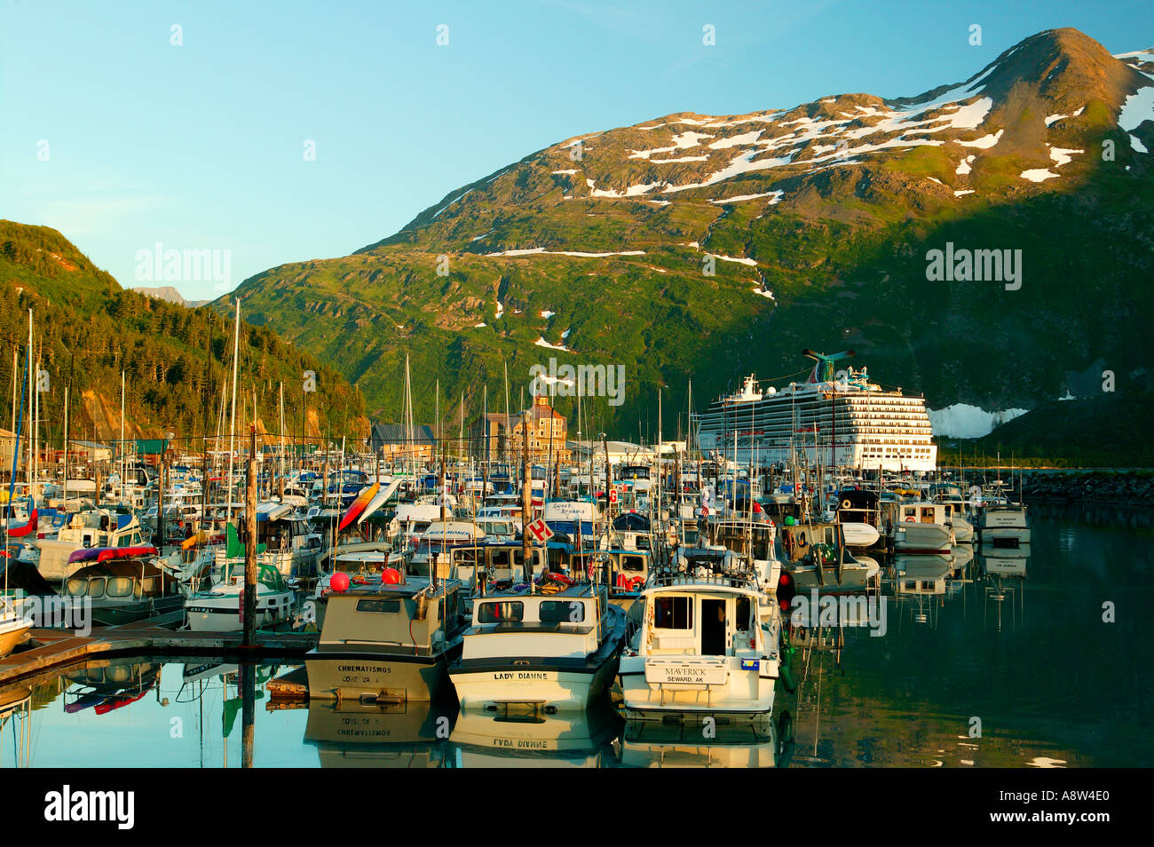 The small boat harbor Whittier Alaska Stock Photo Alamy