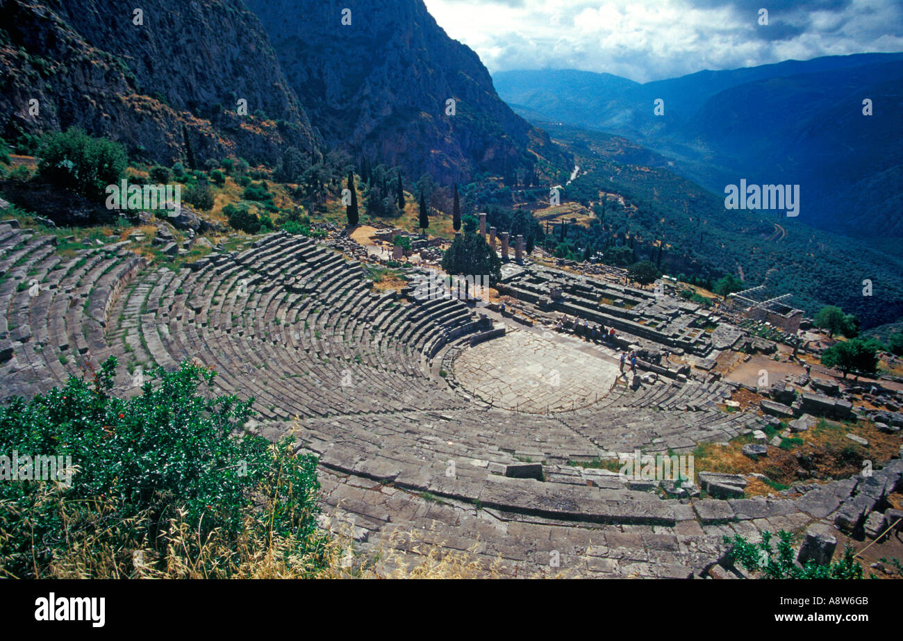 The Ancient Theatre Of Delphi, Greece Stock Photo Alamy