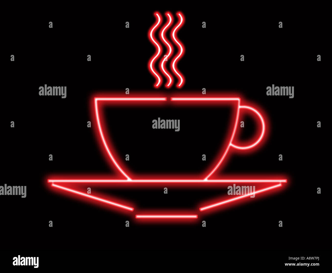 Neon coffee cup sign Stock Photo Alamy