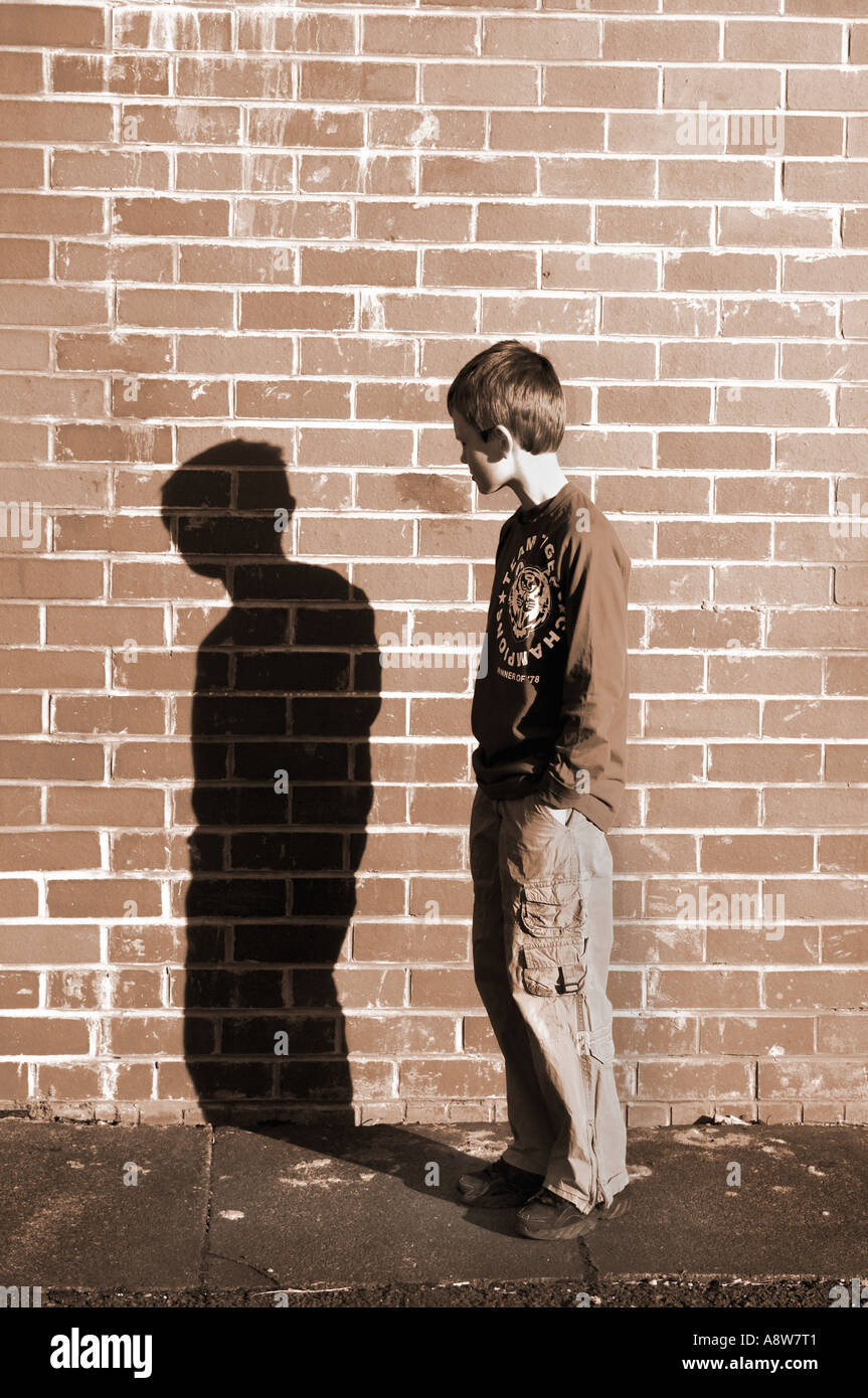 Boy Casting A Shadow Stock Photo Alamy