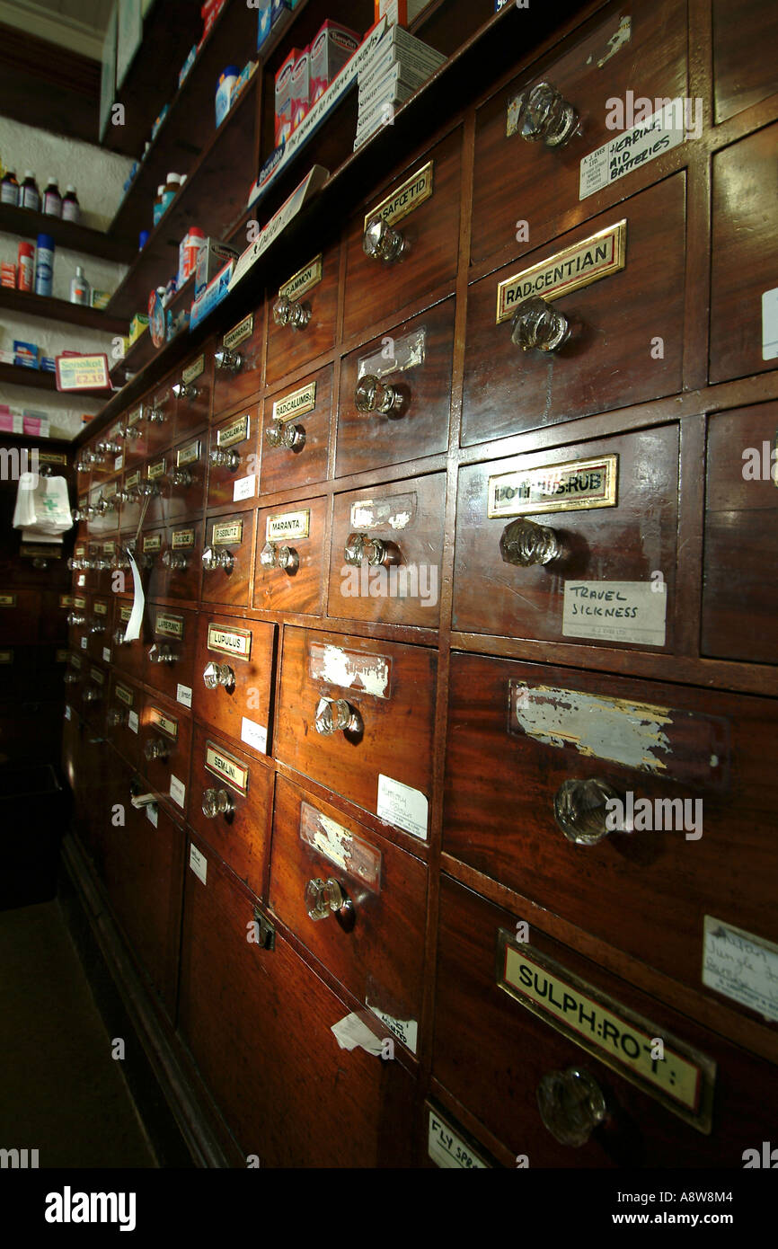 Chemist shop interior Stock Photo - Alamy