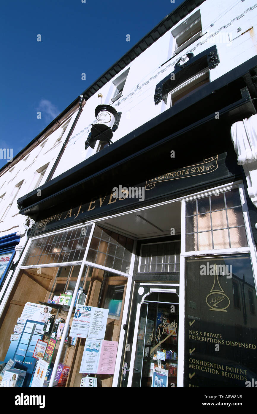 Pestle and Mortar Chemists exterior shop sign, AJ Eves Ltd, Chemist