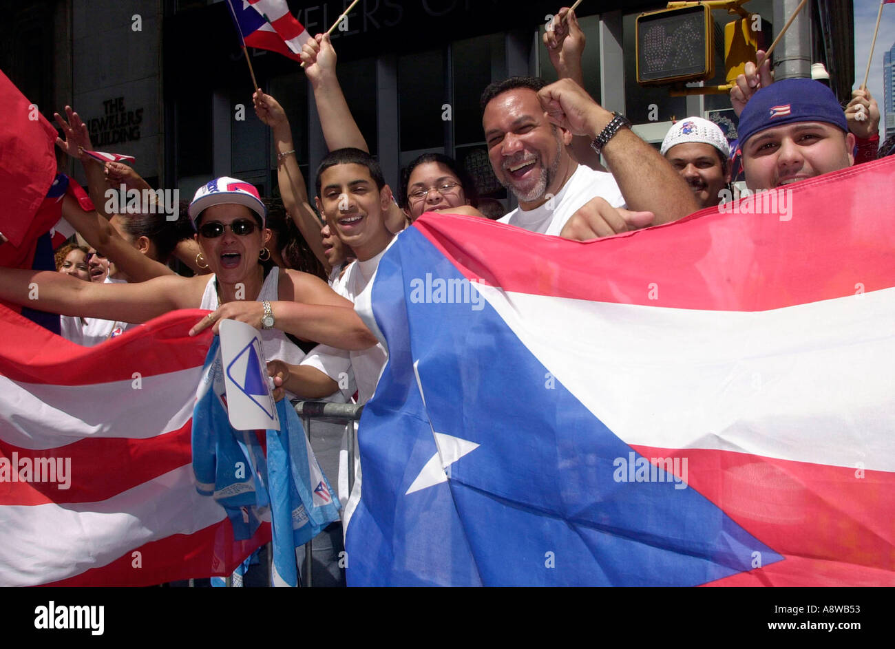 Thousands line Fifth Avenue for the National Puerto Rican Day Parade