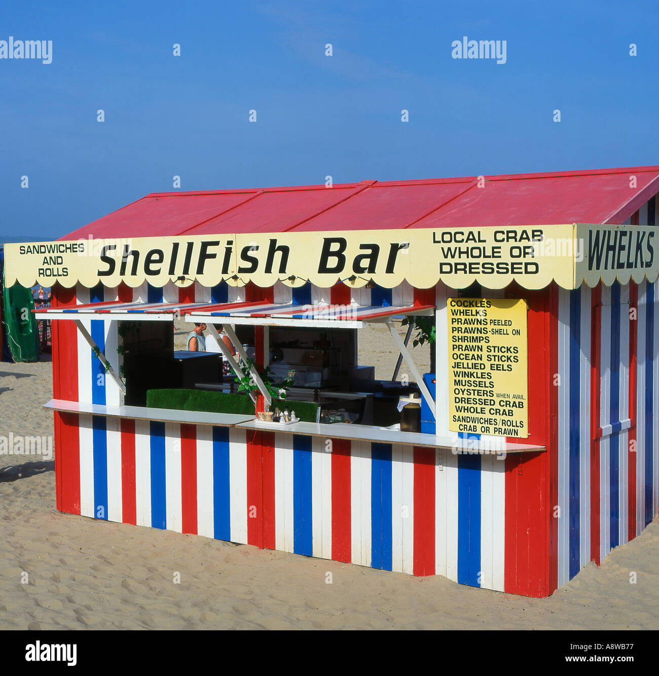 Shellfish bar on Weymouth Beach Dorset England Stock Photo - Alamy
