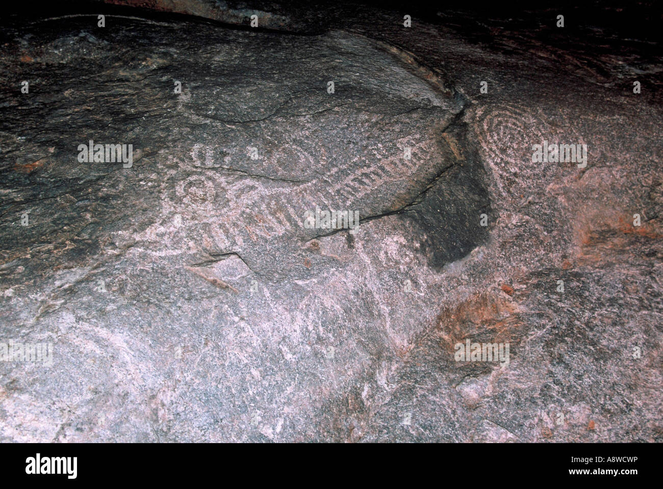 Early Bushman rock art, Uganda Stock Photo