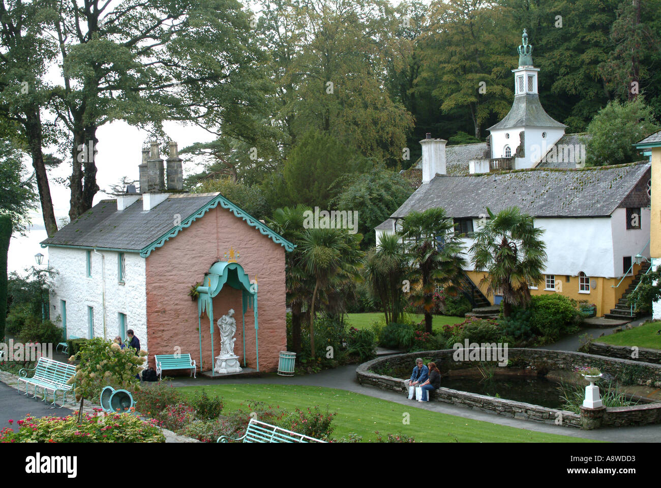 Mermaid Cottage at Portmeirion Village Wales United Kingdom UK Stock Photo
