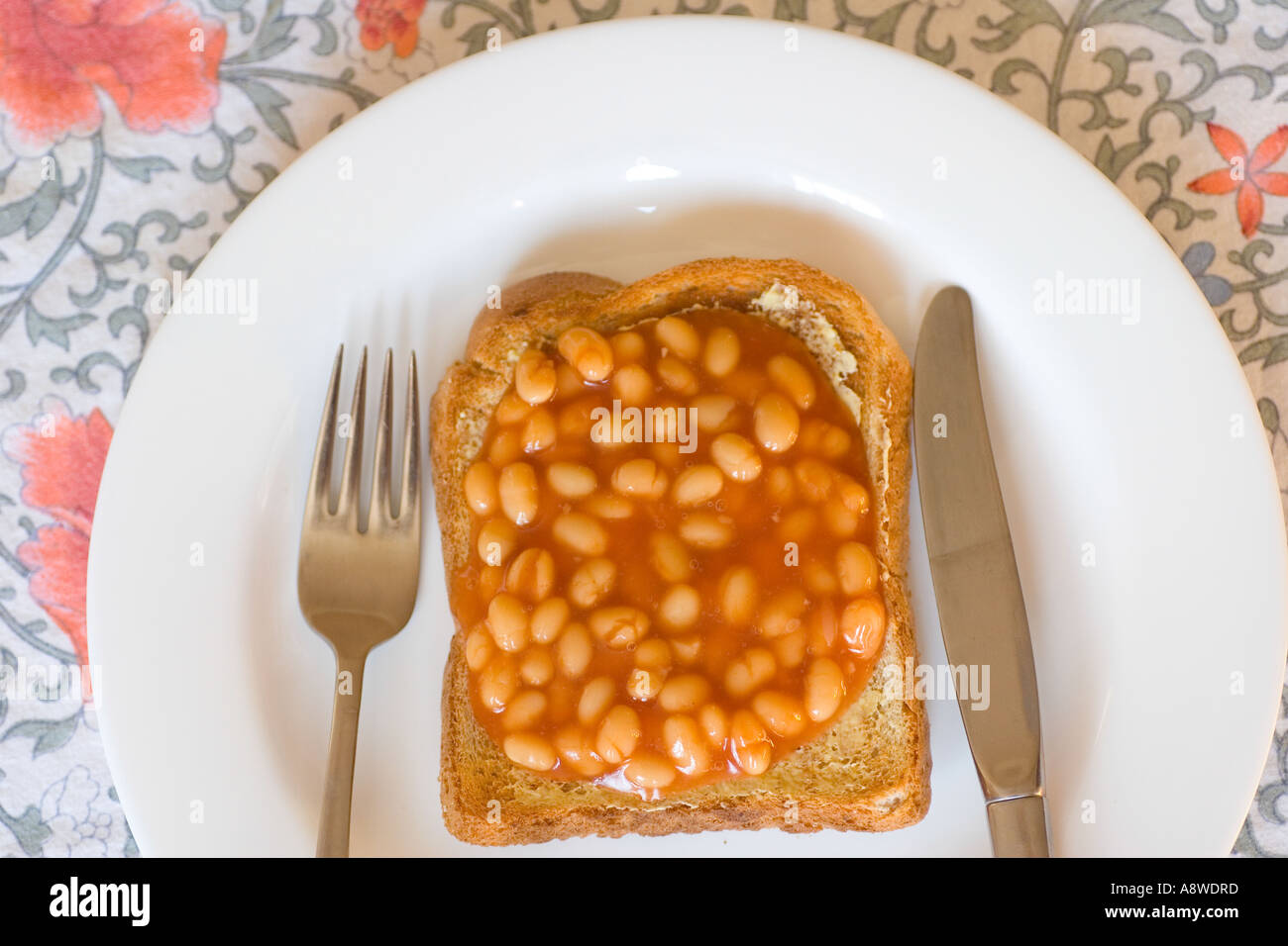 baked beans on toast meal Stock Photo Alamy