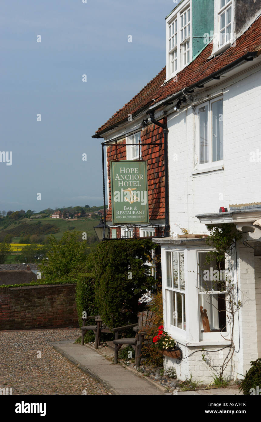 Hope Anchor Hotel Watchbell St Rye Sussex England Stock Photo