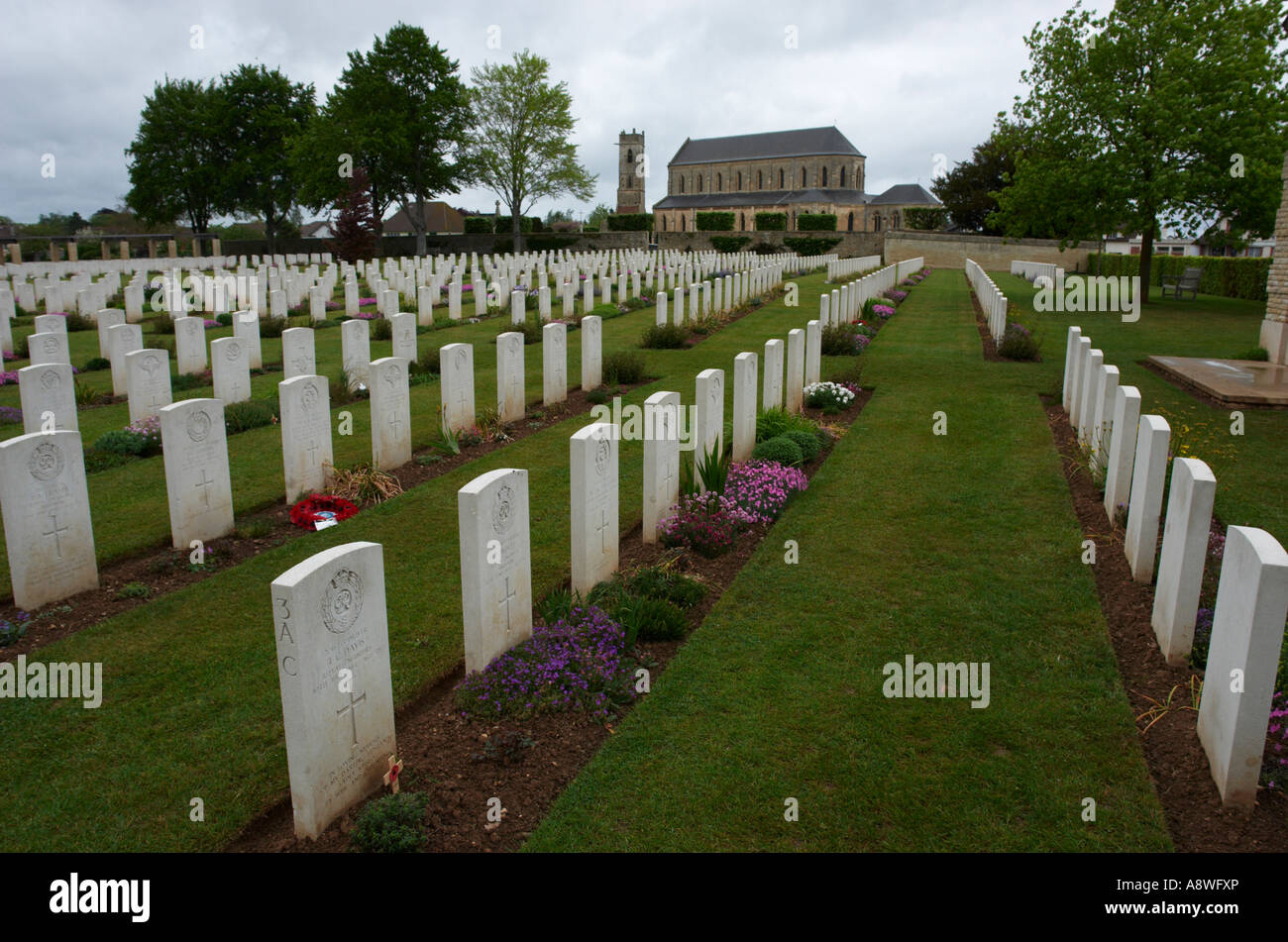 Ranville British Military Cemetery Normandy France Stock Photo