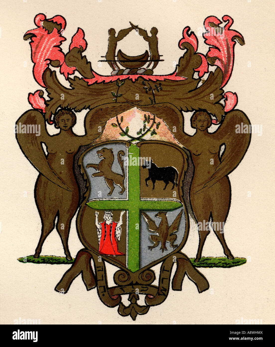 Masonic Arms. Banner in the possession of the Lodge of York, circa 1776. Stock Photo