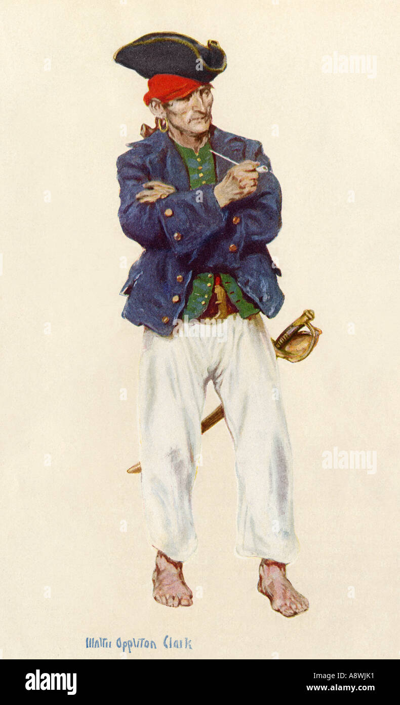 Buccaneer. Color halftone of a Walter Appleton Clark illustration Stock Photo