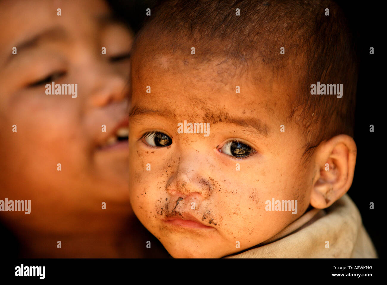 Asia, Myanmar, children from Palaung hill tribe Stock Photo