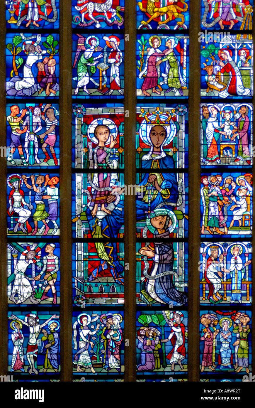 Munich, Bavaria, Germany. Frauenkirche or Dom (Cathedral) Stained Glass