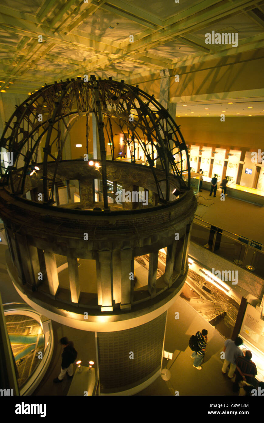 A replica of the  A bomb dome inside the museum of the Hiroshima Peace Memorial Park, Japan Stock Photo
