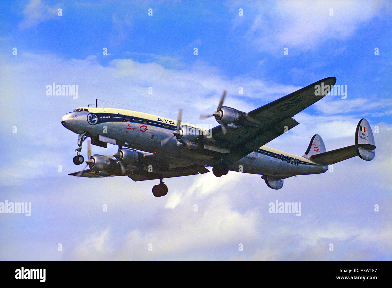 Air France Lockheed Super G Super Constellation F BGNF landing at LHR Stock Photo: 3978470 - Alamy
