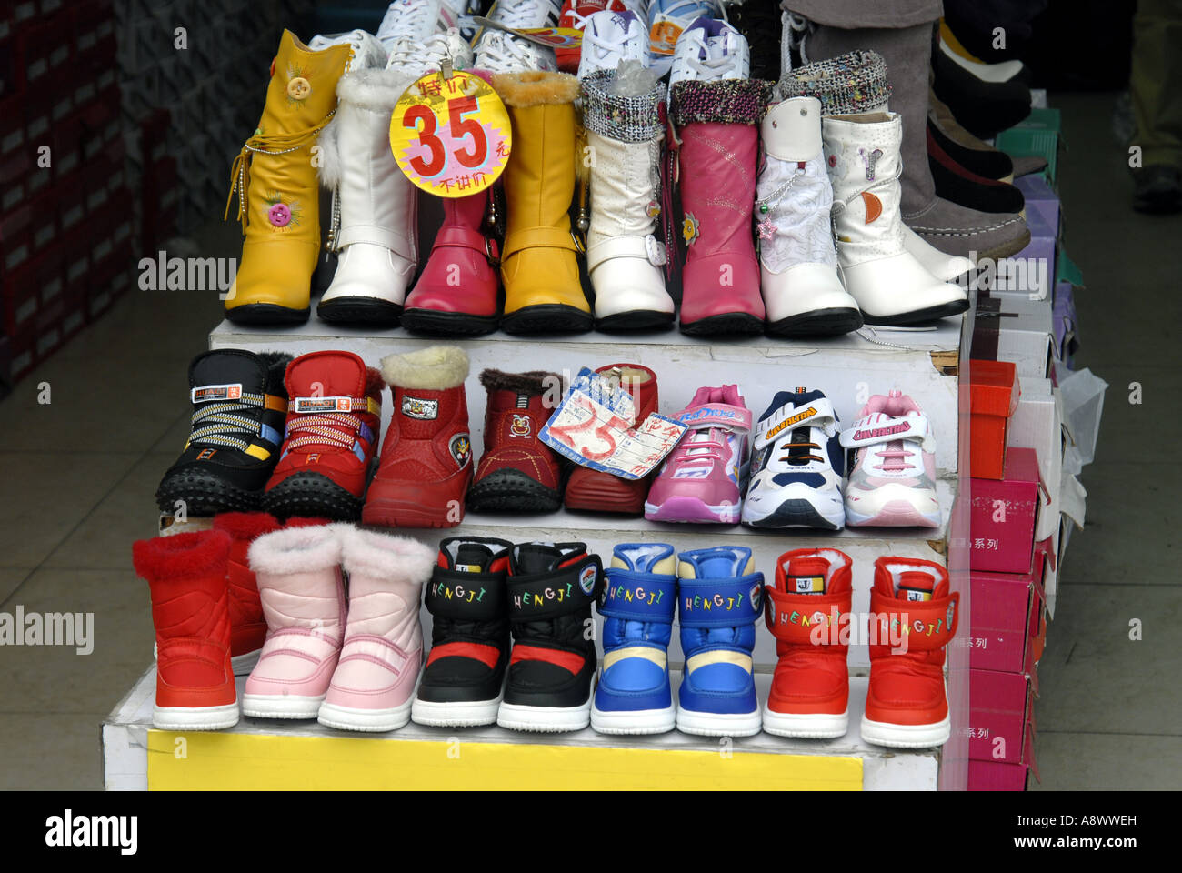 shoes on sale,Chengdu,Sichuan,China Stock Photo - Alamy