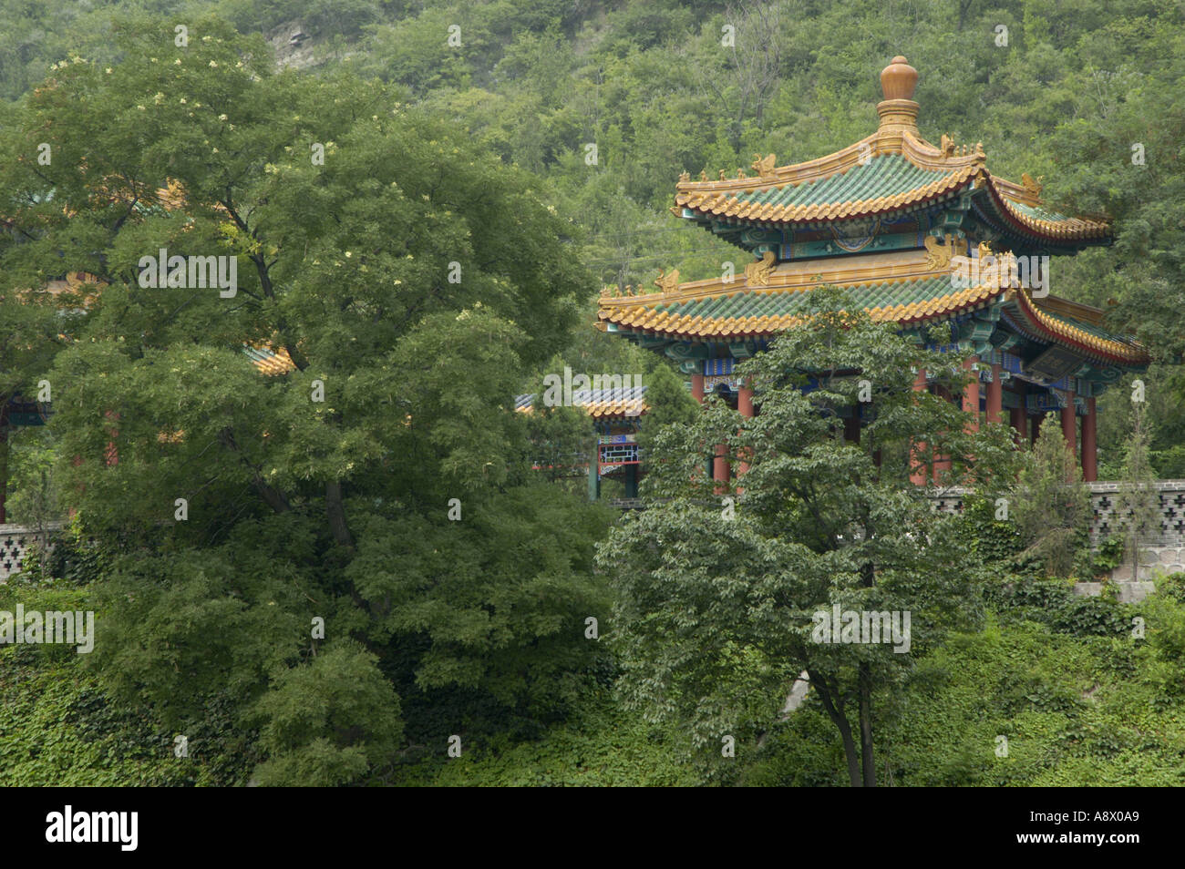 China Beijing A Pavilion On The Great Wall At Juyongguan Gate Near Badaling Stock Photo