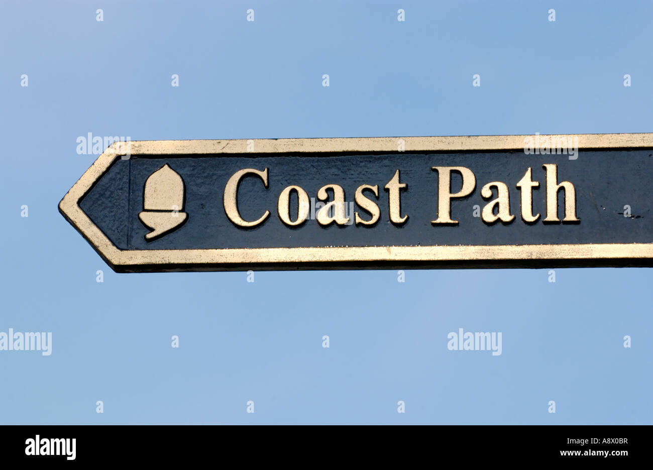 Sign for COAST PATH on seafront at Weymouth Dorset England UK Stock ...