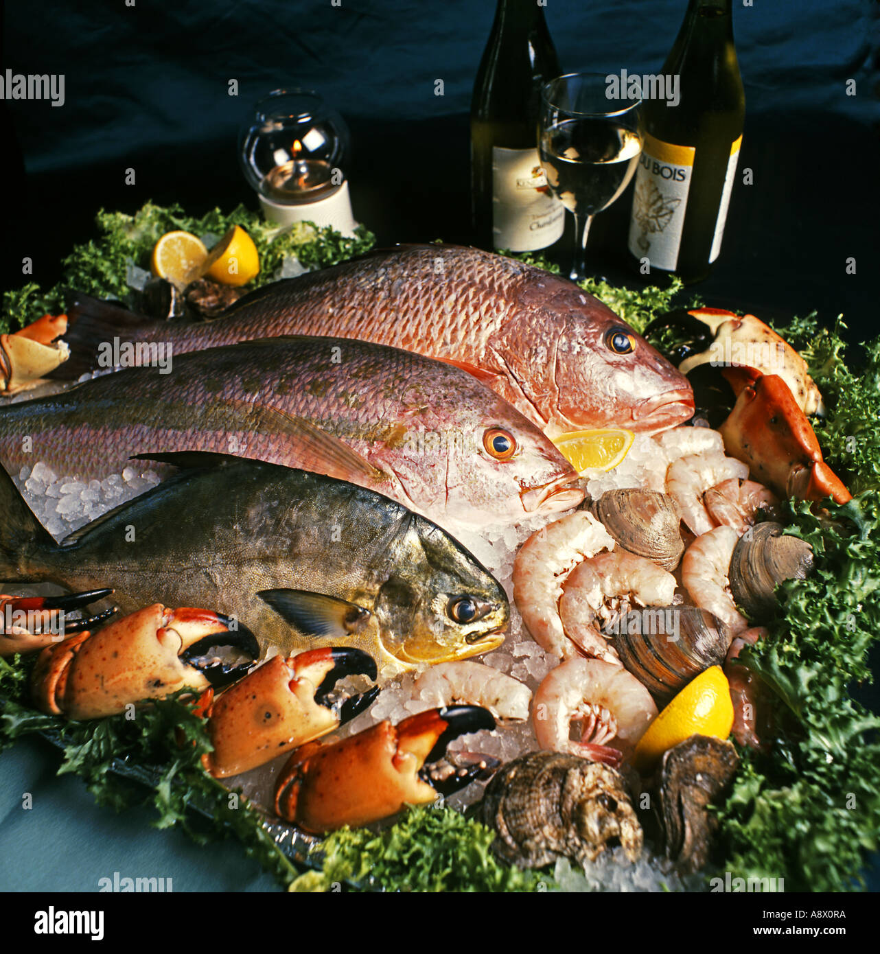 Fresh Seafood Platter Stock Photo Alamy