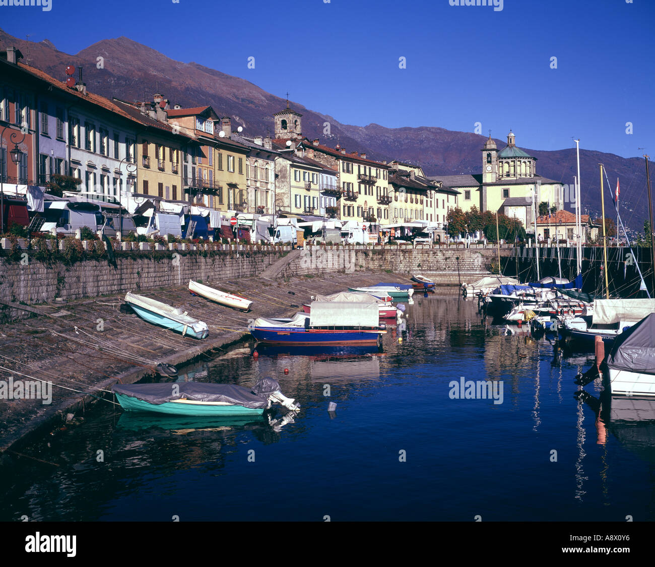 Town Gannobio on Lago Maggiore Piemonte Italy Stock Photo