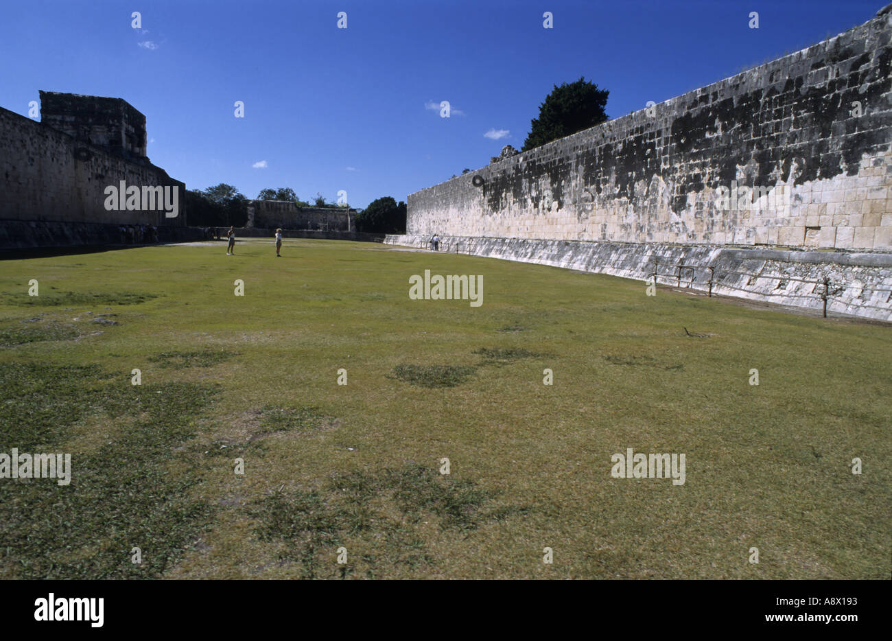 Mexico Yucatan State Chichen Itza The Ball Court Lawn Of The Mayan Ball