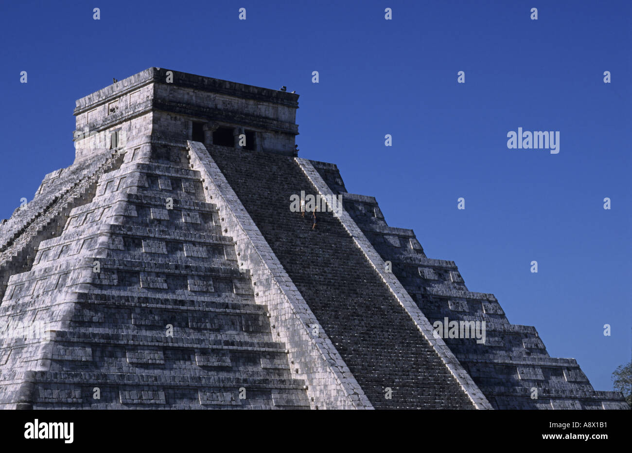 Mexico, Yucatan State - Chichen Itza, El Castillo Pyramid Of Kukulcan Stock Photo