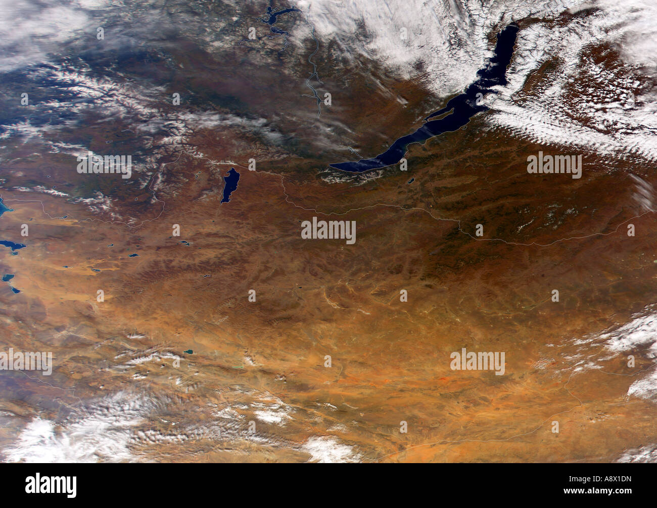 Mongolia map satellite geography hi-res stock photography and images ...