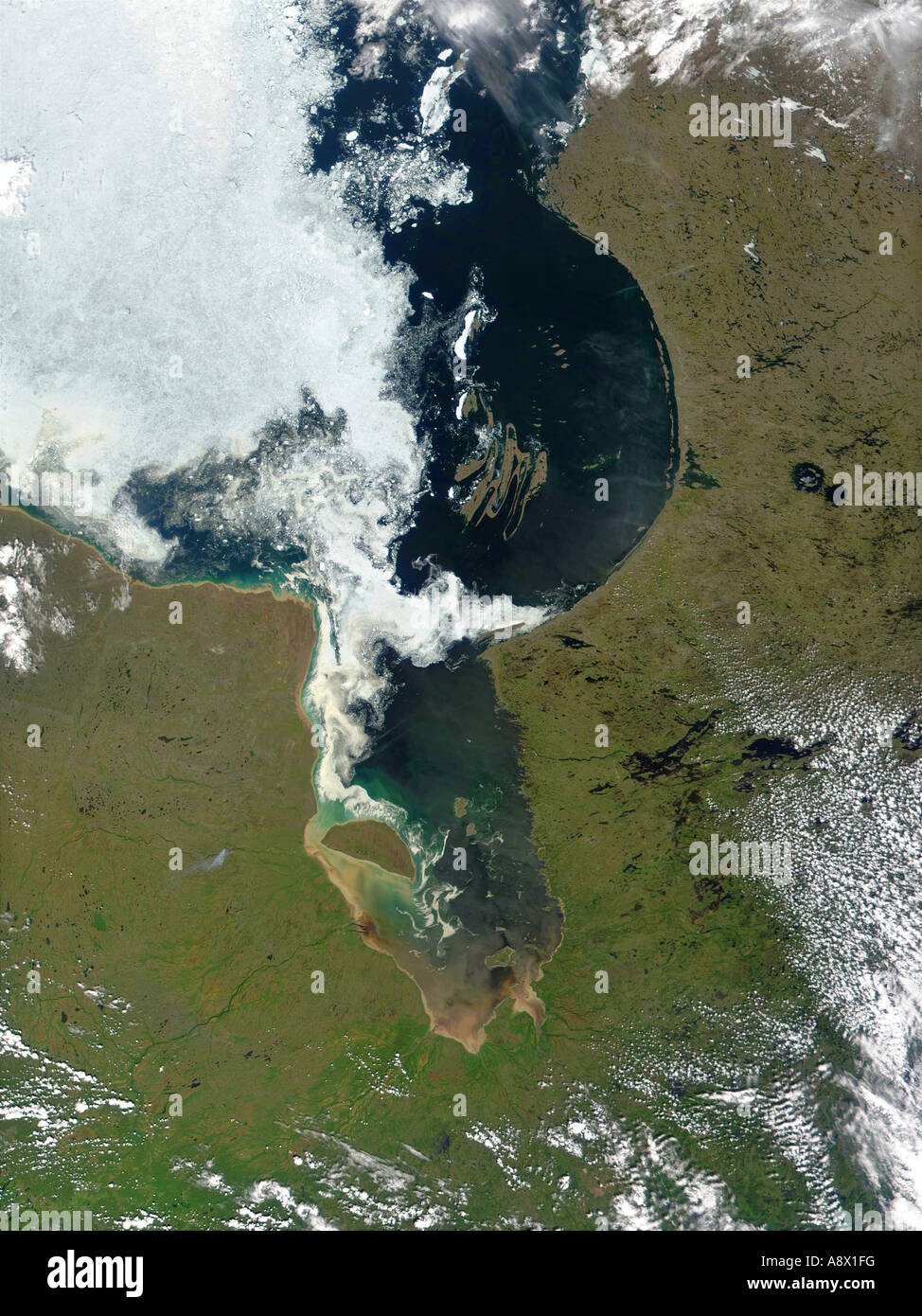 Hudson Bay Canada viewed from space Stock Photo Alamy