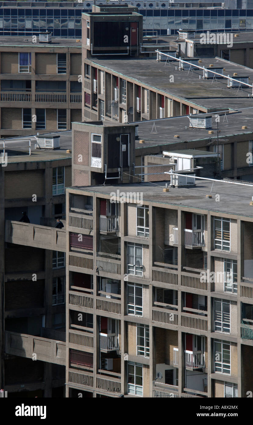 Park Hill Flats Sheffield, South Yorkshire view across into the city