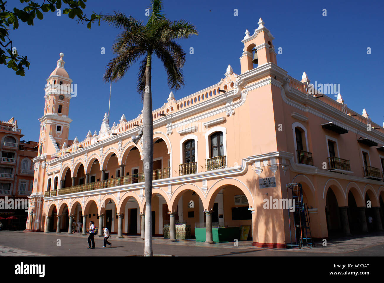 The Palacio Municipal or Government Palace on the Zocalo or Plaza de Armas in the city of Veracruz, Mexico Stock Photo