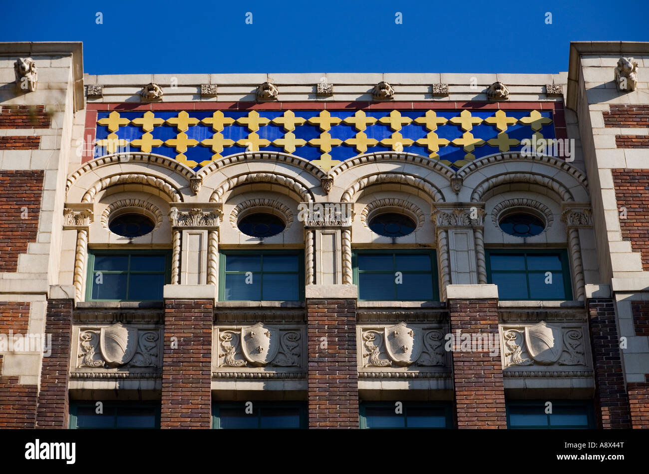Art Deco detail Public Service Building Asheville North Carolina Stock